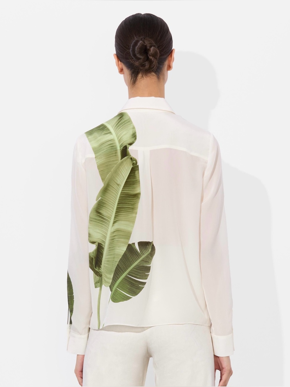 Alice + Olivia Willa Silk Blouse Jungle Palm - Picture 2 of 8